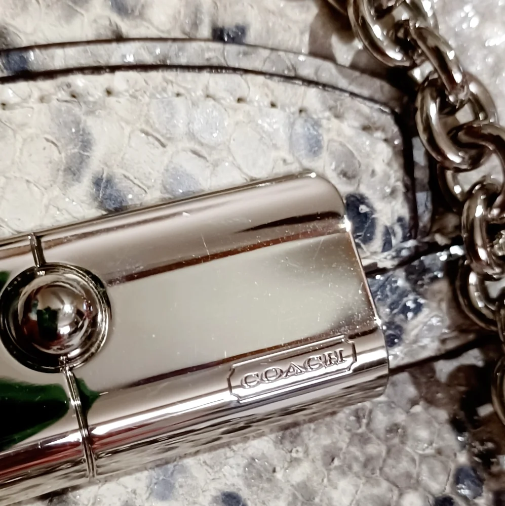 COACH Metallic Snake Kristin Clutch Crossbody RARE NWOT - Picture 6 of 16